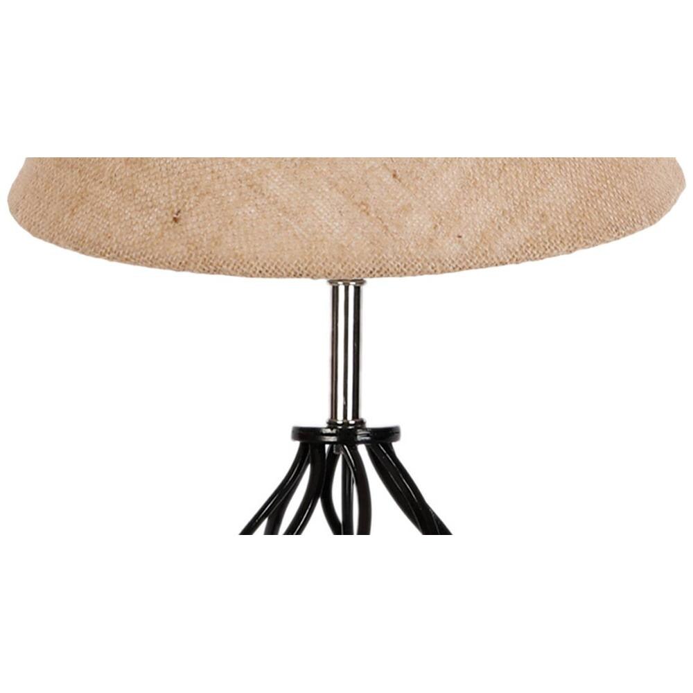 Rowan Beige Jute Table lamp with Wood & Iron Base