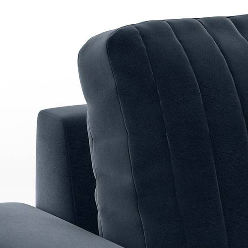 Granada Luxe 1 Seater Fabric Sofa in Sea Port Blue Velvet Colour