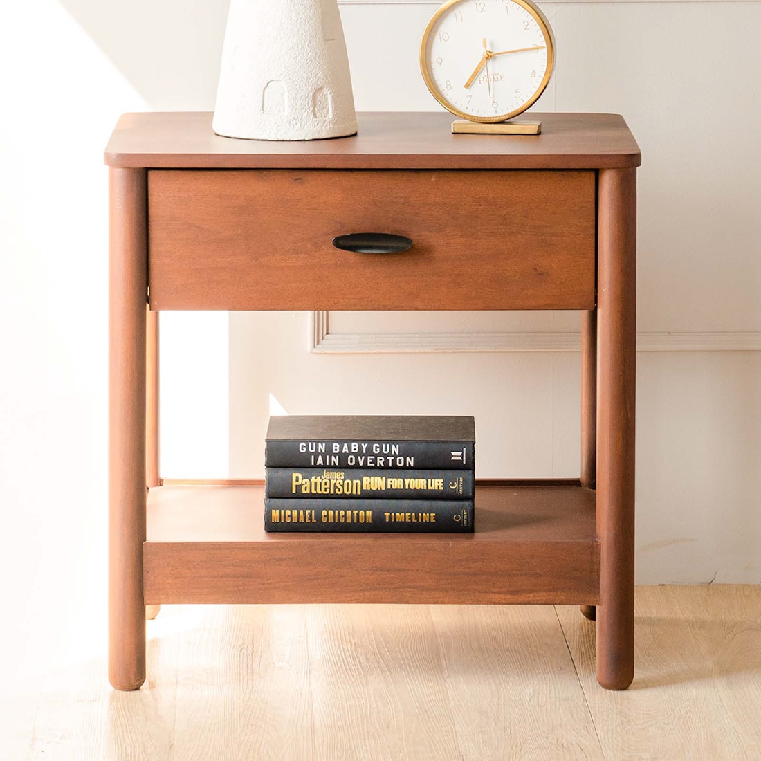 Coco Solid Wood Bedside Table in Brown Colour - Orange Tree