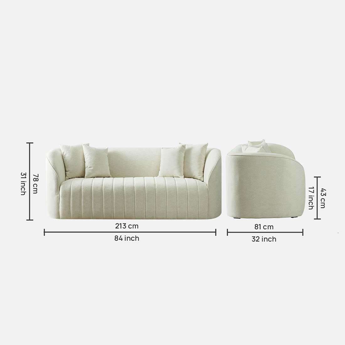 Baiwang Fabric Sofa (Cream)