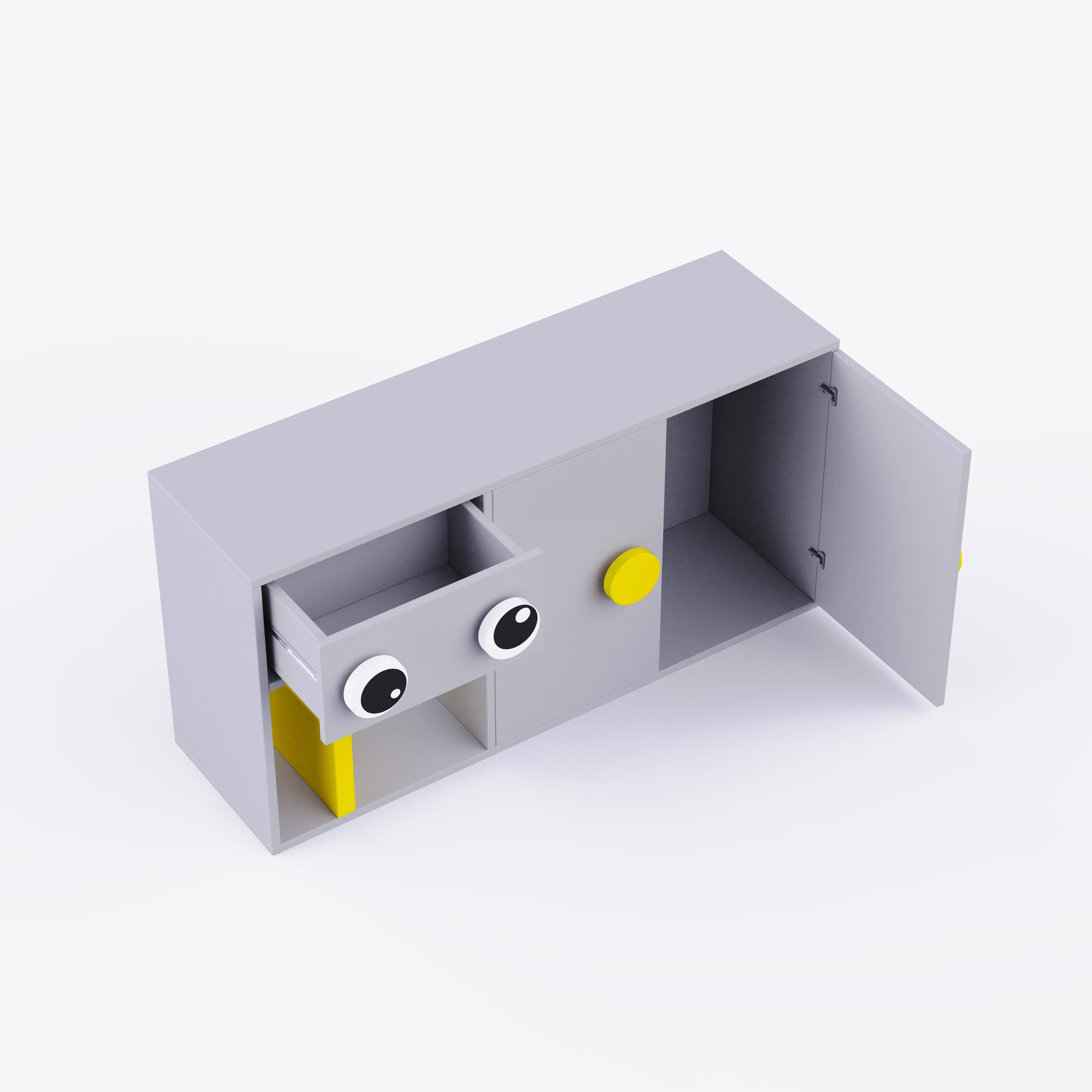 Big Nino Storage Unit In Light Grey Colour