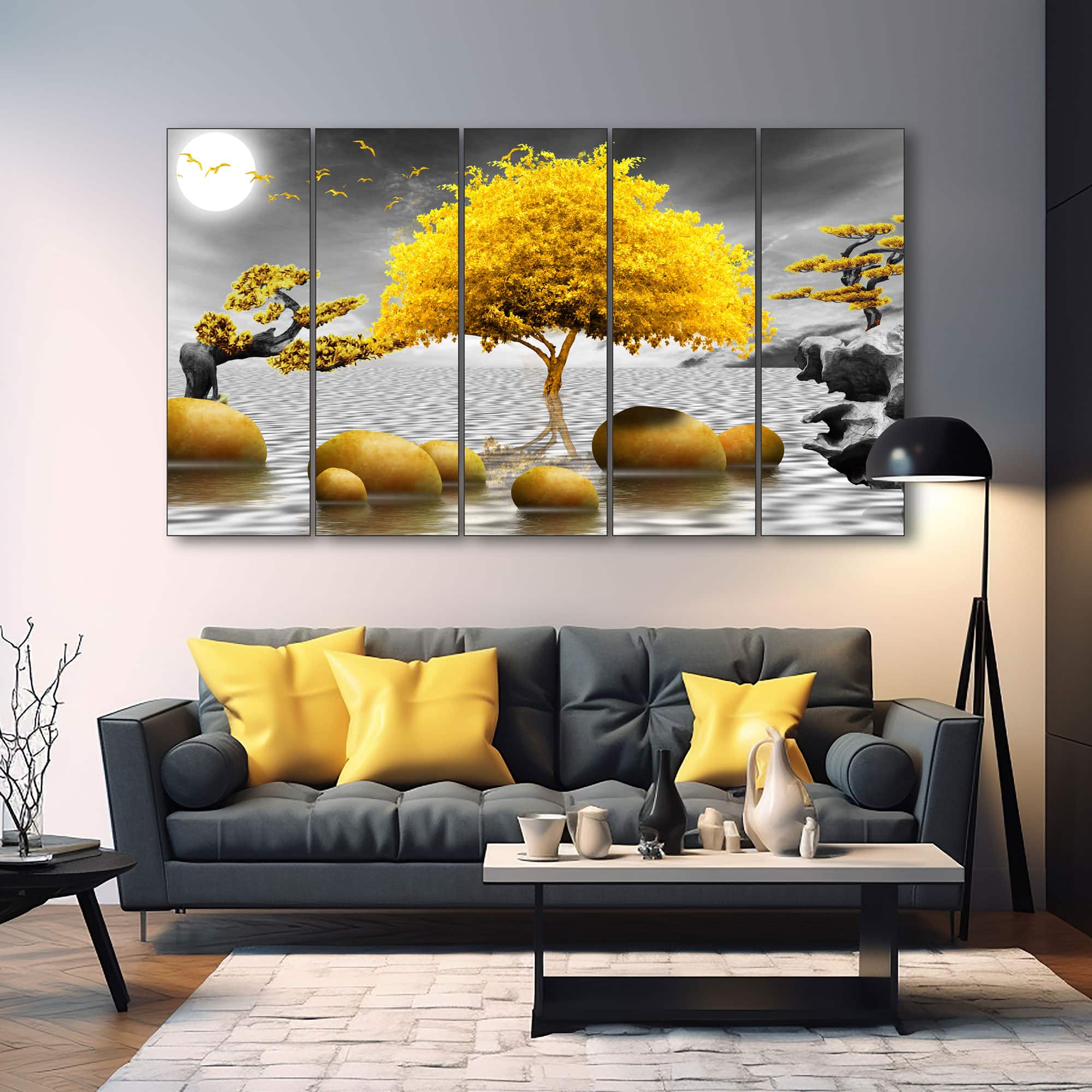 The Castle Decor Nature Art Wall Painting Wooden Framed 27x48 Inch (Style 10) - The Castle Decor