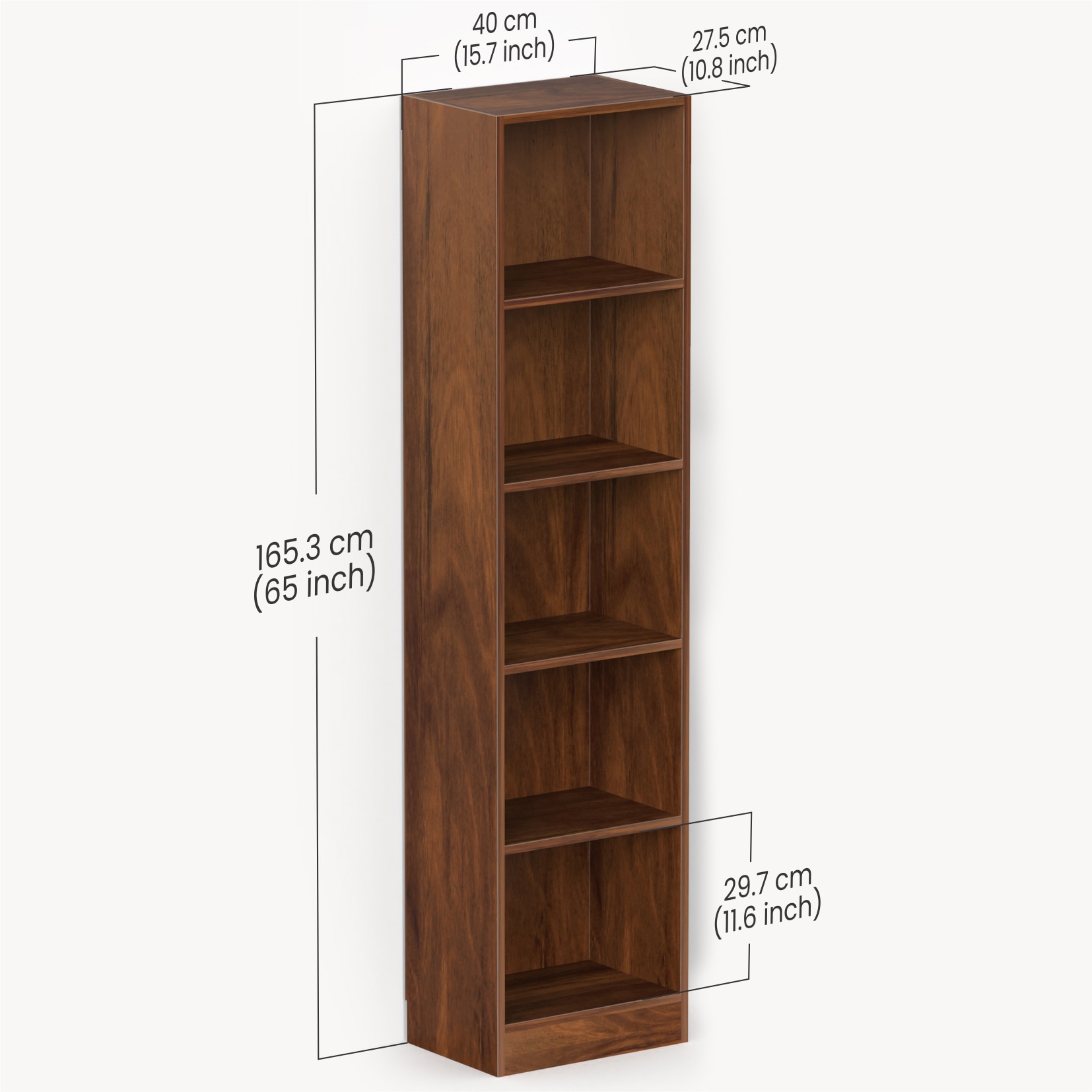 Alex Engineered Wood Bookshelf Cabinet Book Rack Organizer with 5 Shelves