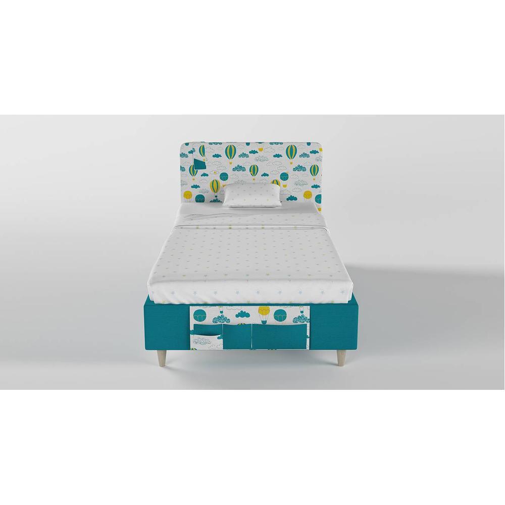 Color Play Engineered Wood Drawer Storage Bed in Blue Colour