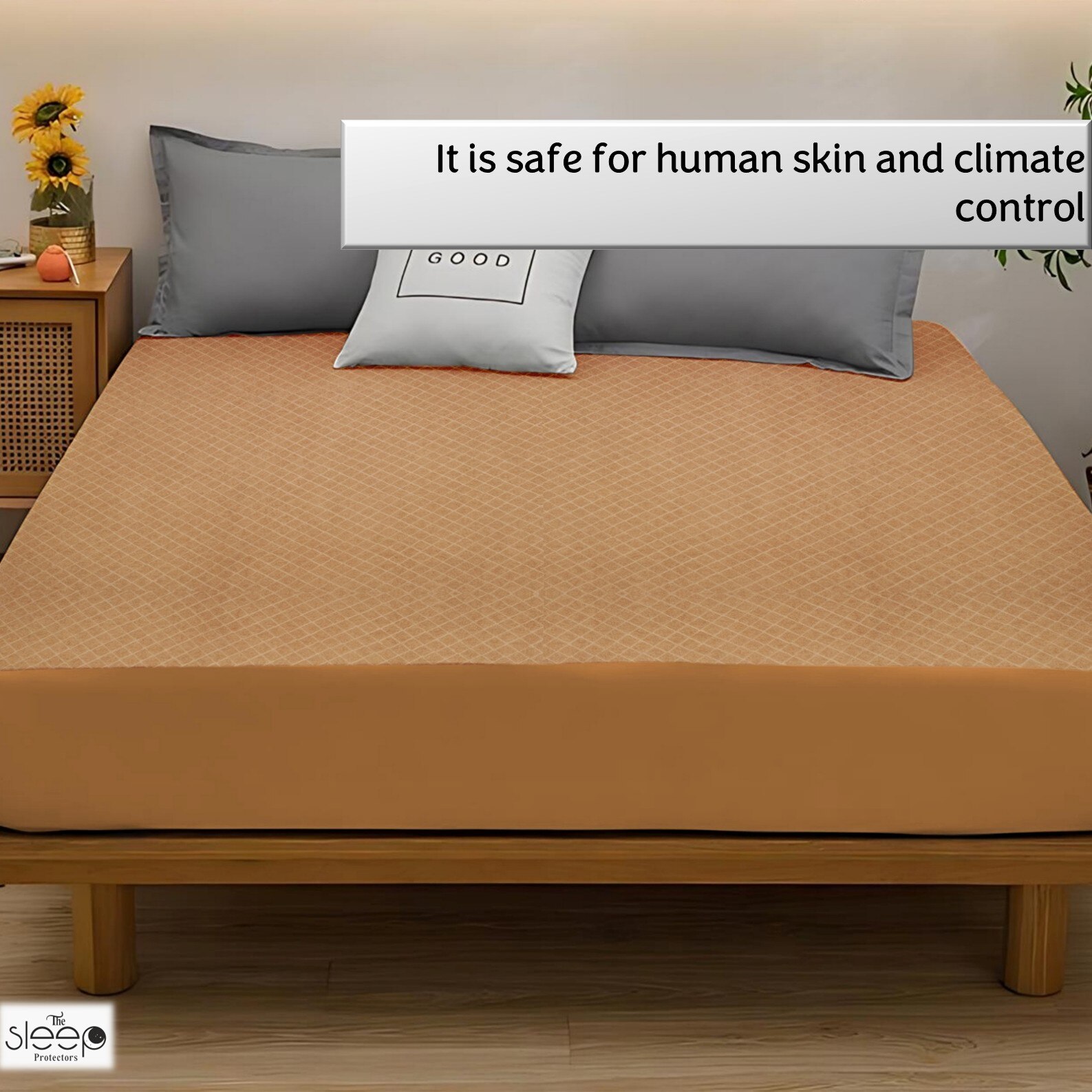 Premium Jacquard Polyester Fabric  King Size Bed  Waterproof Mattress Protector  Bed Cover 75x72  Pack of 2