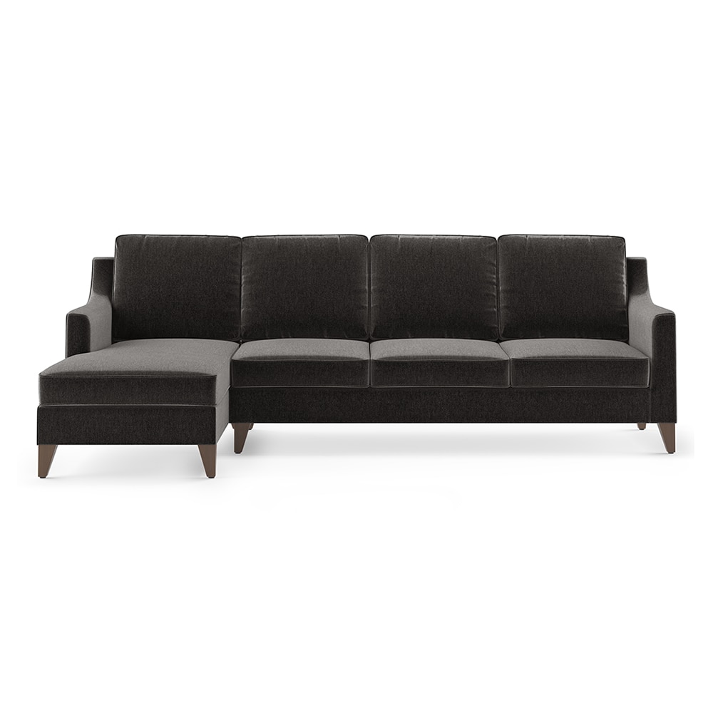 Abbey Sectional Sofa (Colour : Pebble Grey, Cushion : Hard, Seater : Left Aligned 3 Seater + Left Aligned Chaise) - Urban Ladder