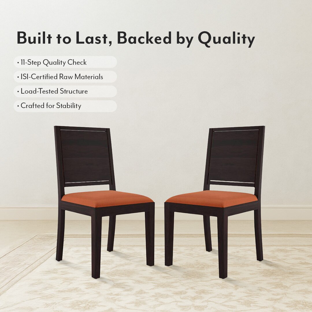 Oribi Solid Wood Dining Chair Set Of 2 In Mahogany Finish