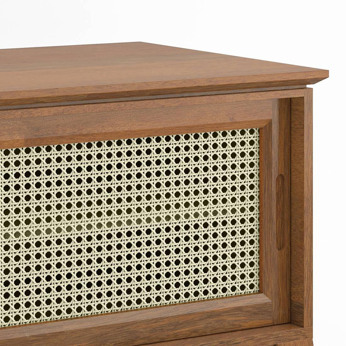Fujiwara Solid Wood Free Standing TV Unit in Amber Walnut Finish
