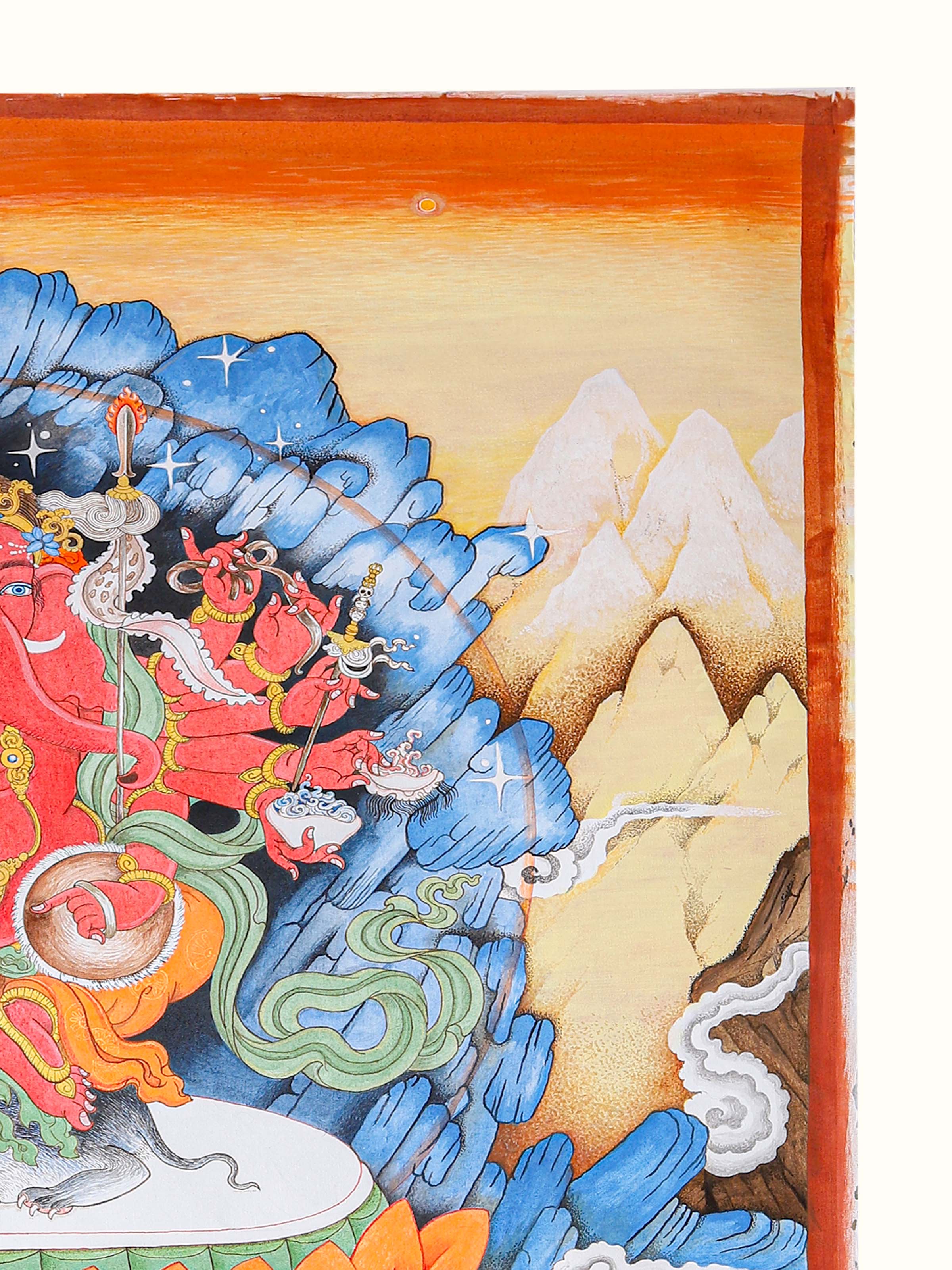 Armed Ganesha Thangka Painting