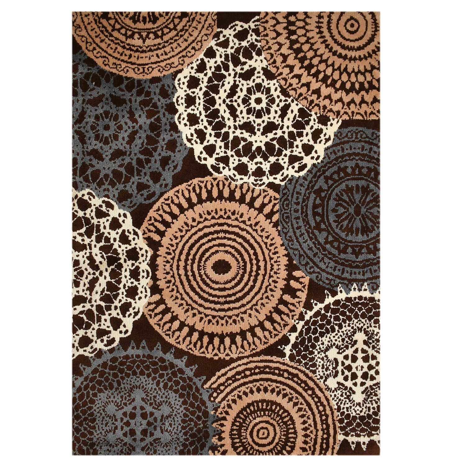 Multicolor Geometric Machine Made Polyester 2 X 5 Feet Carpet