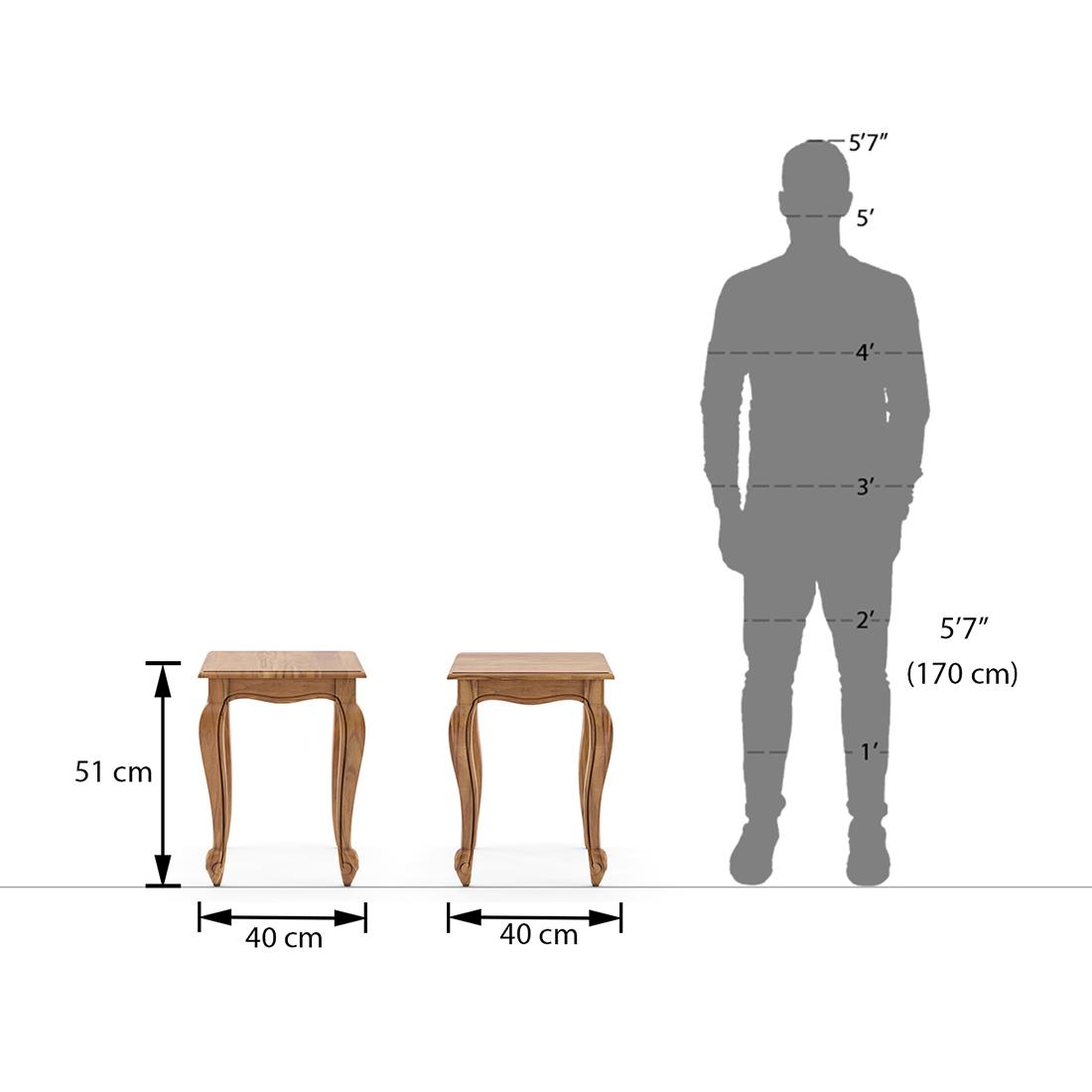 Taahira Side Table Natural Teak Finish
