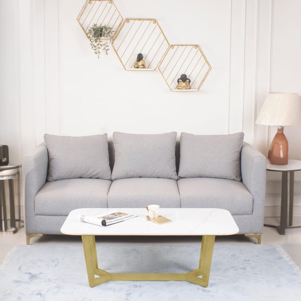 Linden Coffee Table In Stainless Steel Mirror Gold Finish