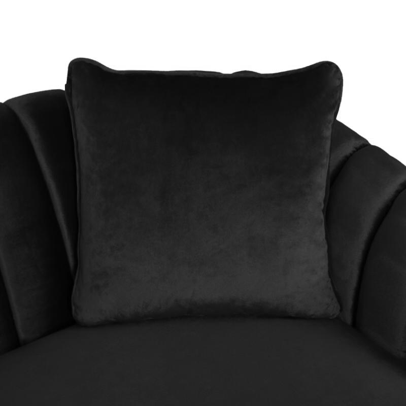 Mid Century Fabric Sofa (Black)