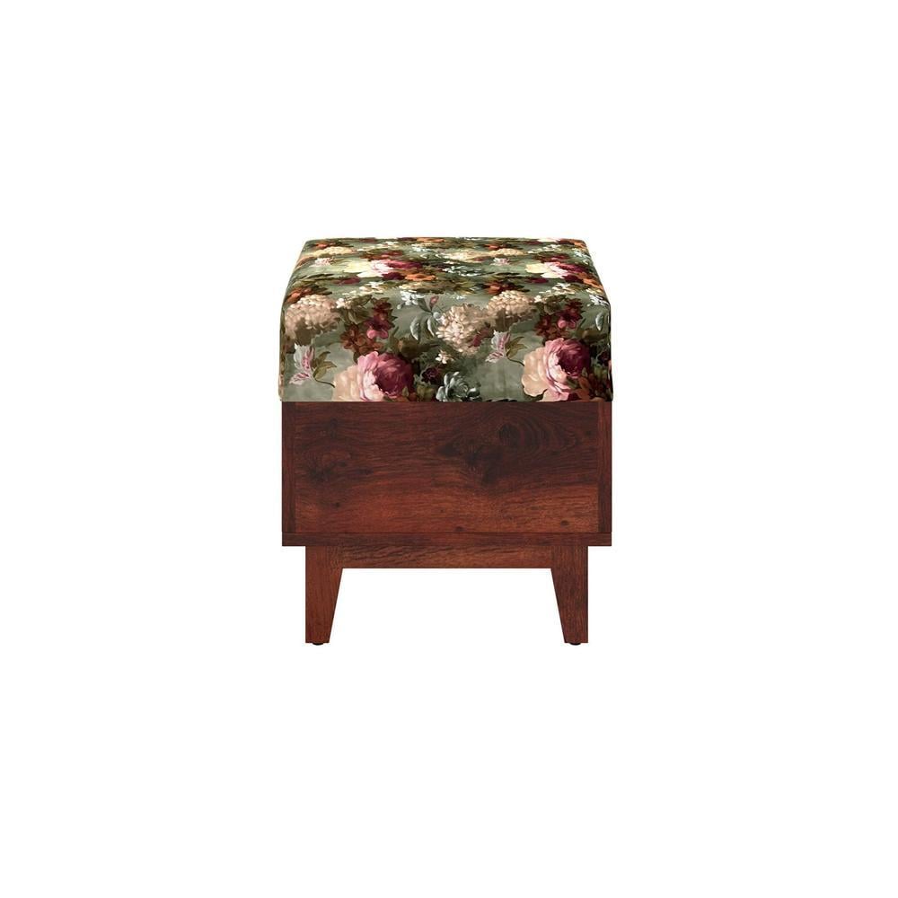 Olive Solid Wood  Ottomon in  Multicolor Colour