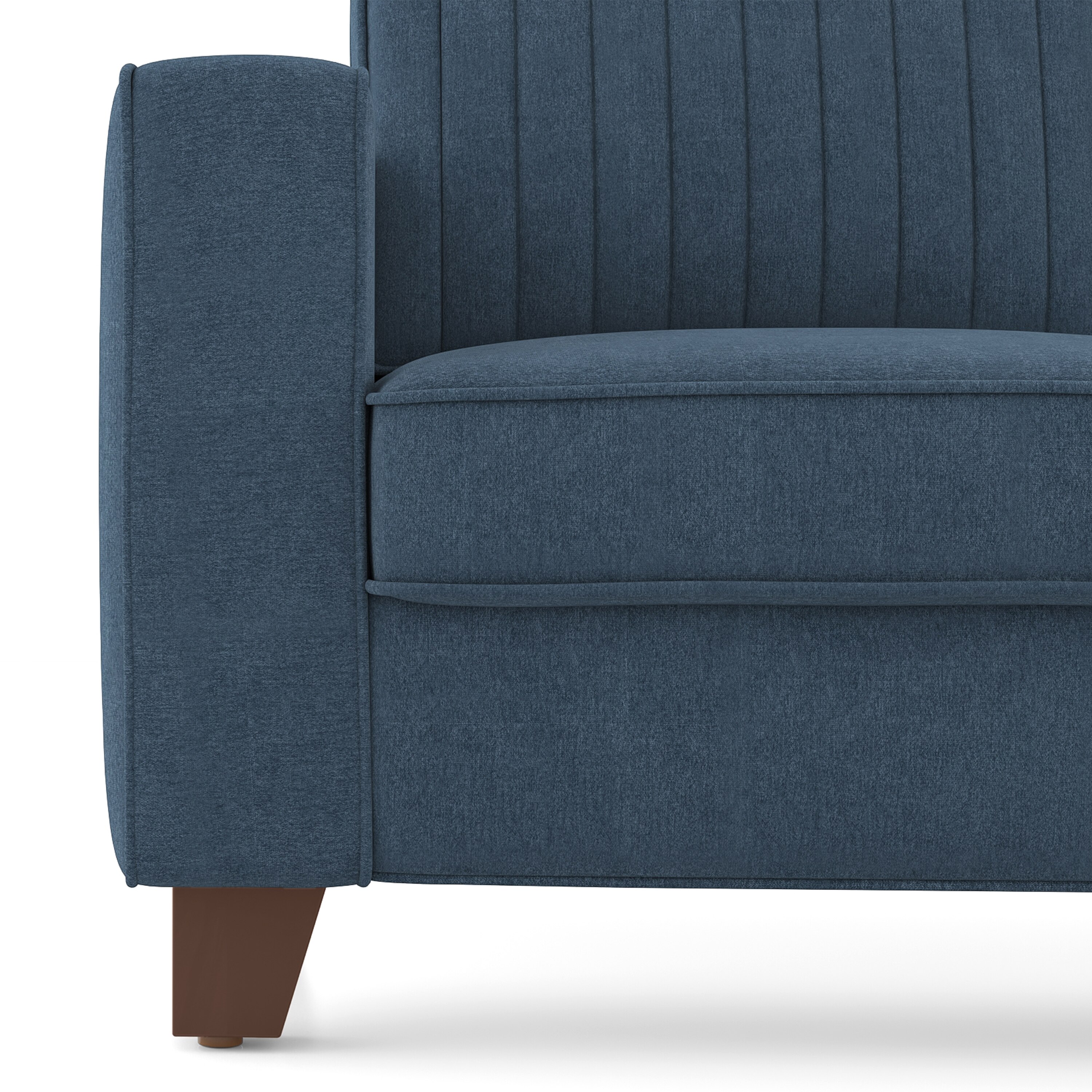 Apollo Neo 1 Seater Fabric Sofa in Lapis Blue Colour (Back Height : Regular, Cushion Type : Soft)