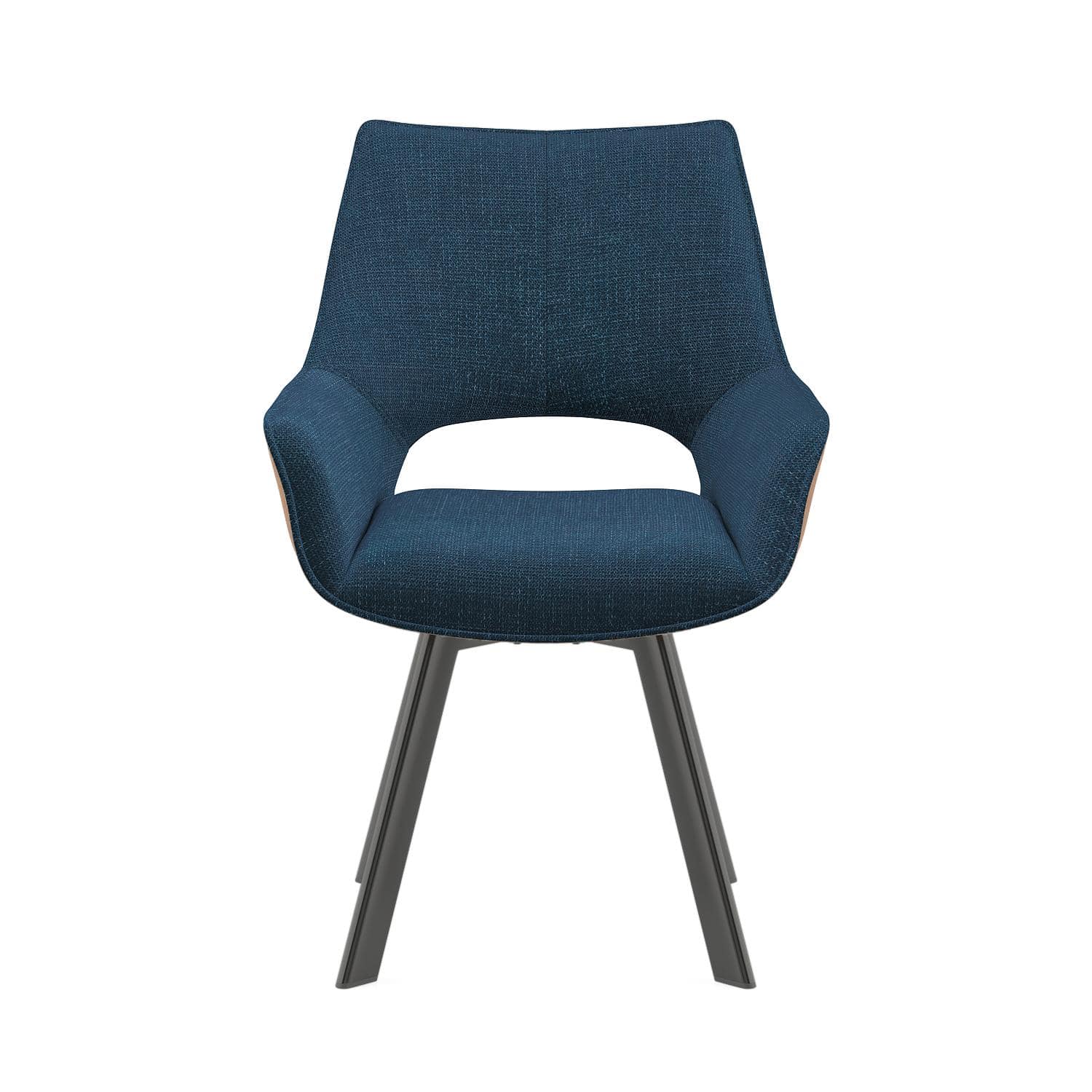 Casey Swivel Engineered Wood Dining Chair Set of 2 in Blue and Tan