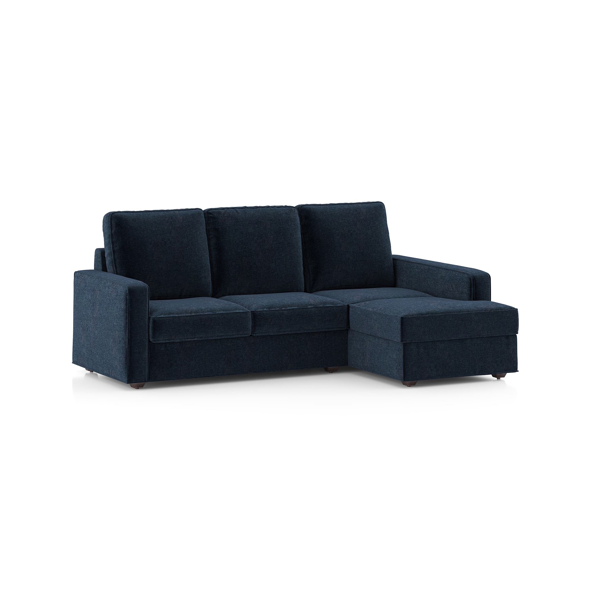 Apollo Compact Sofa (Colour : Cobalt, Cushion : Hard, Back Type : High Back, Seating Capacity : Right Aligned 2 Seater + Right Aligned Chaise + Ottoman)