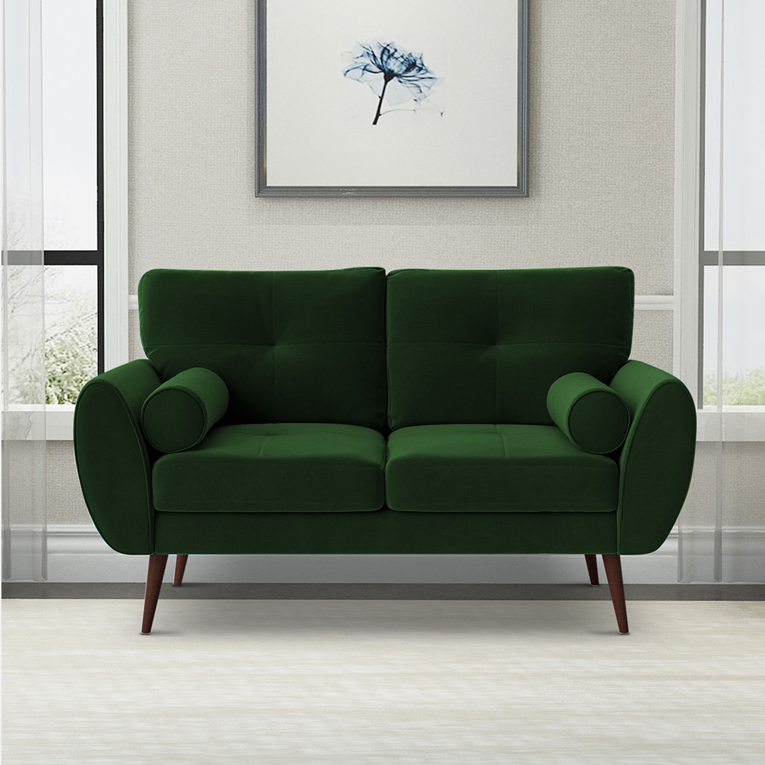 Faro Velvet 2 Seater Sofa in Green Colour
