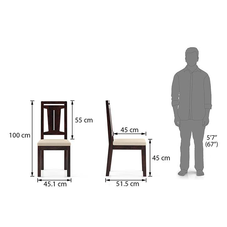 Martha Solid Wood Dining Chair Set Of 2 In Mahogany Finish