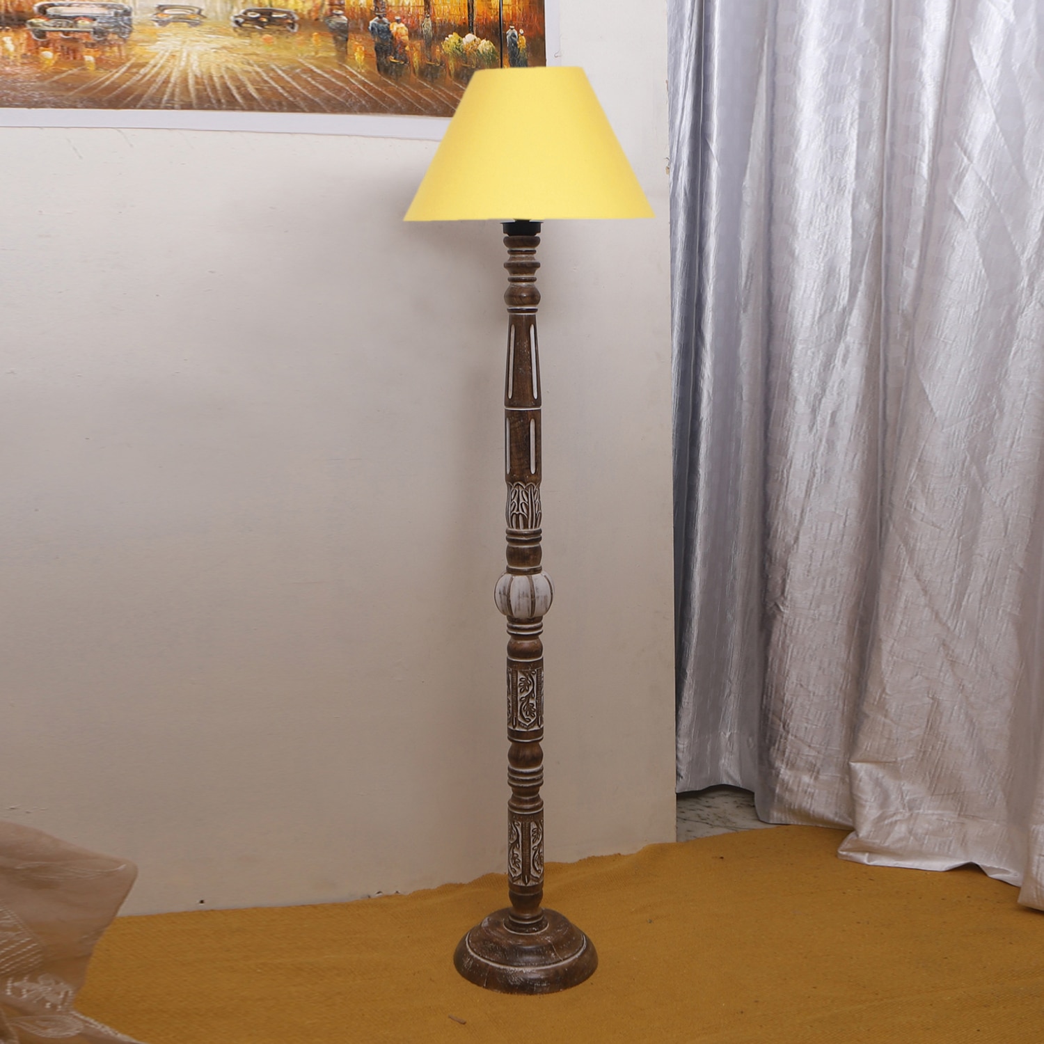 Devansh Wooden Floor Lamp - Devansh