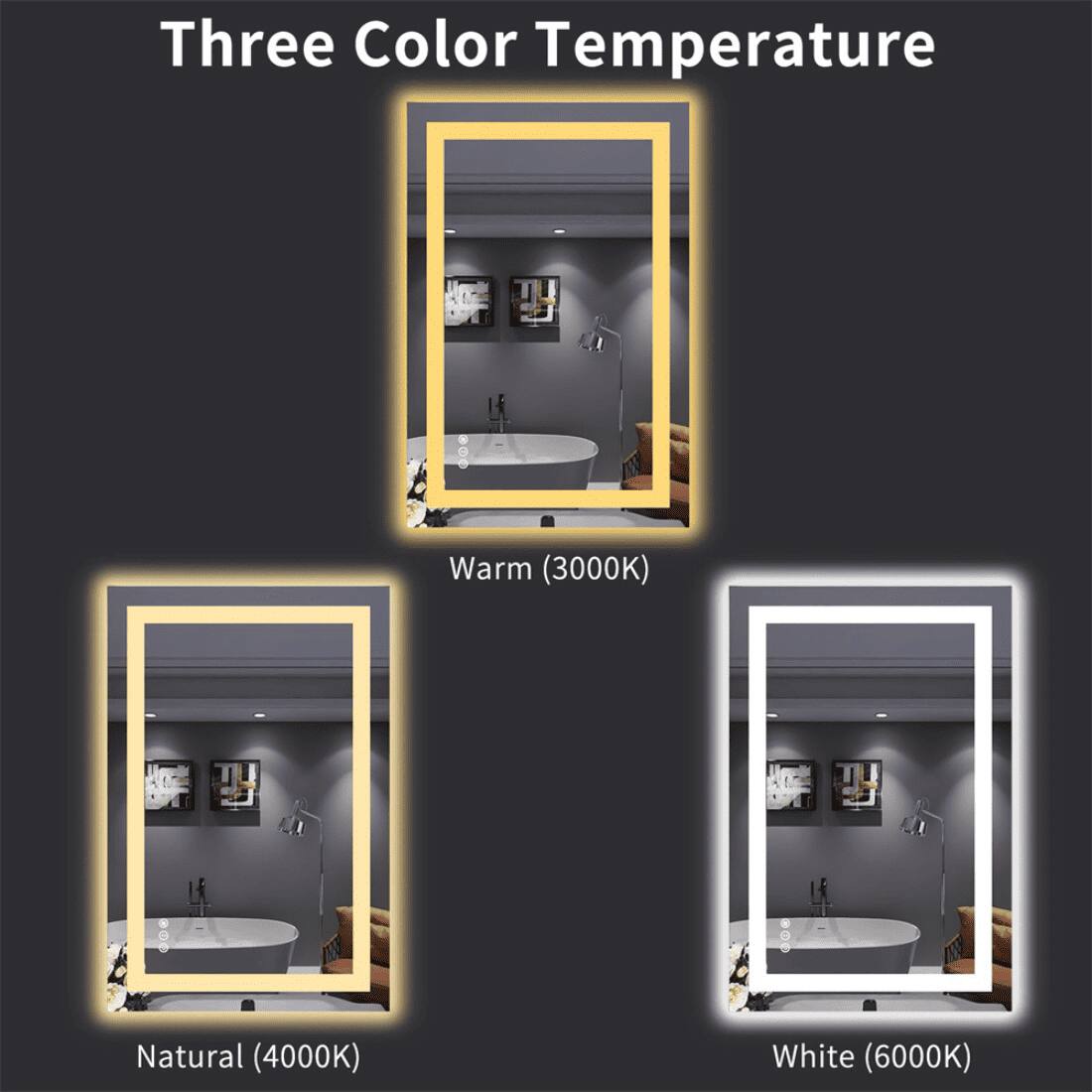 Rectangle  Vanity Mirror with Lights Modern LED Mirror