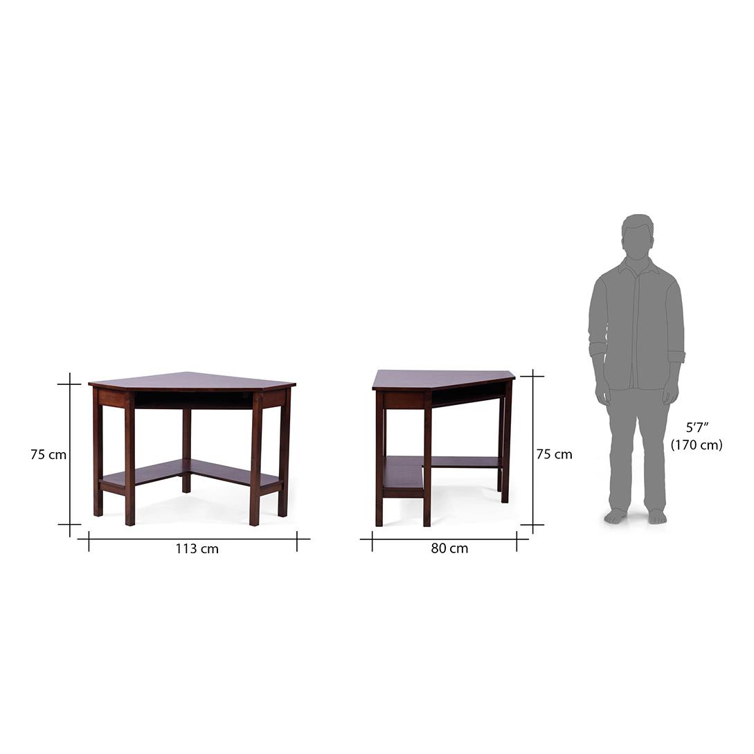 Collins Solid Wood Study Table in Dark Walnut Finish
