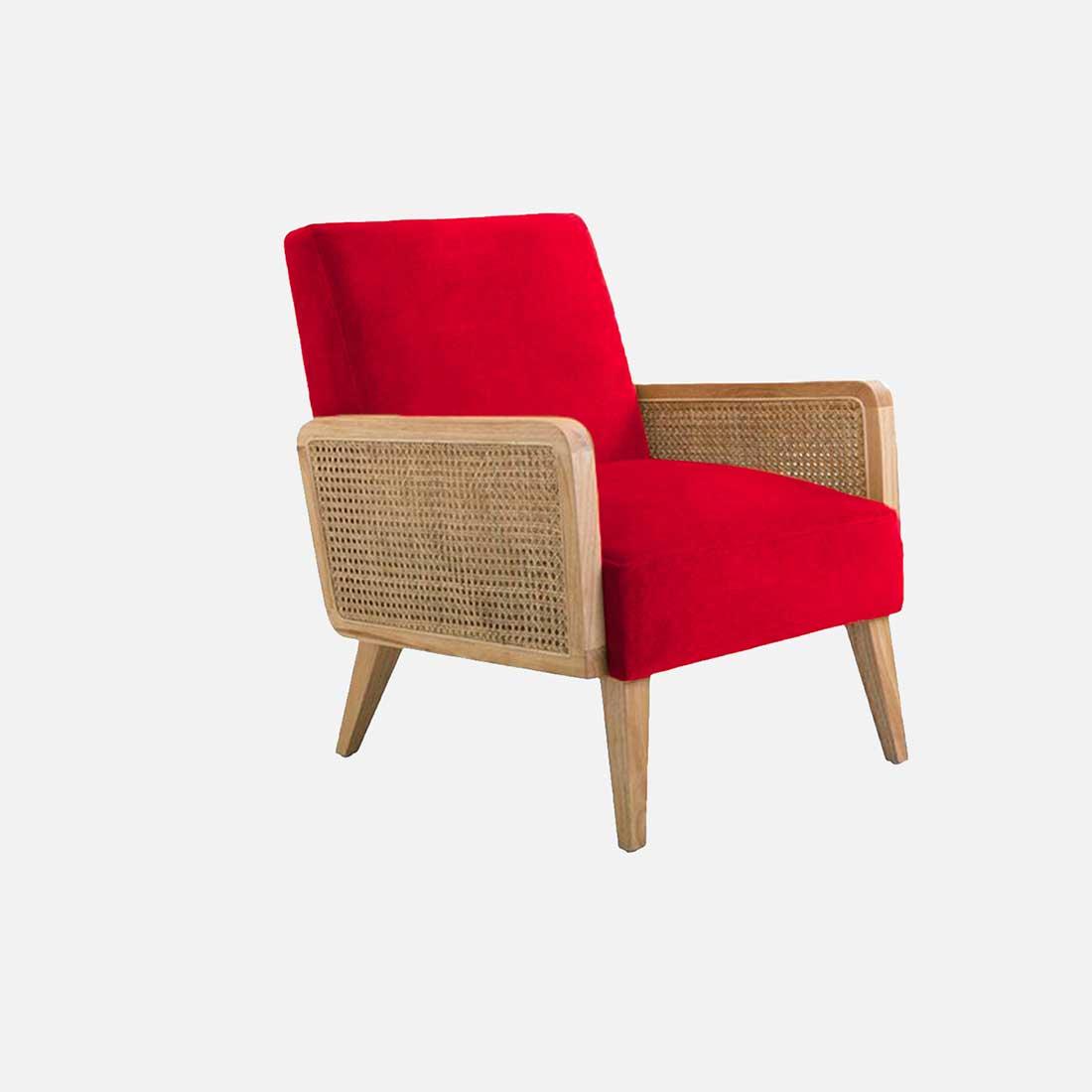 Evant Ratan Accent Chair in Red Colour