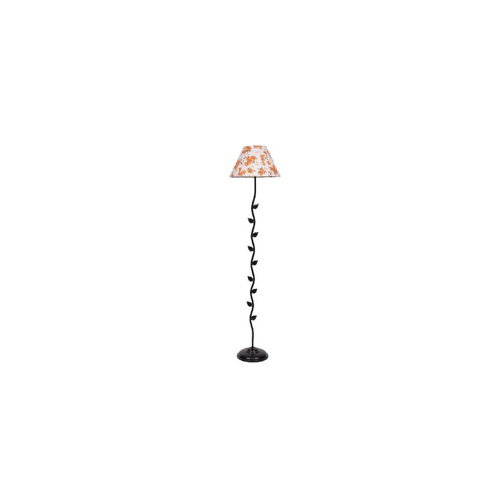 Leonara Multicolour Fabric Floor Lamp with Black Iron Base