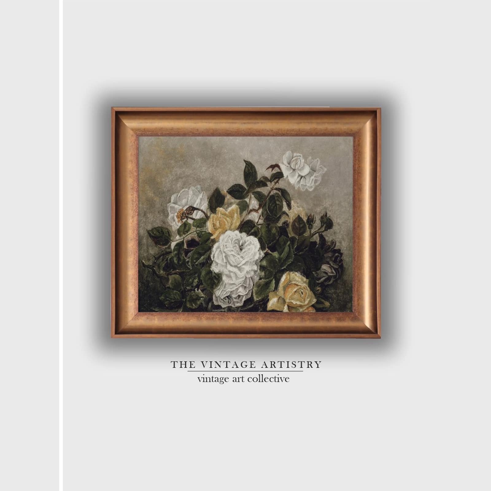 Artistry Grey Brownroses Canvas Wall Prints Canvas Wall Prints Set of 1 Multicolor Matte