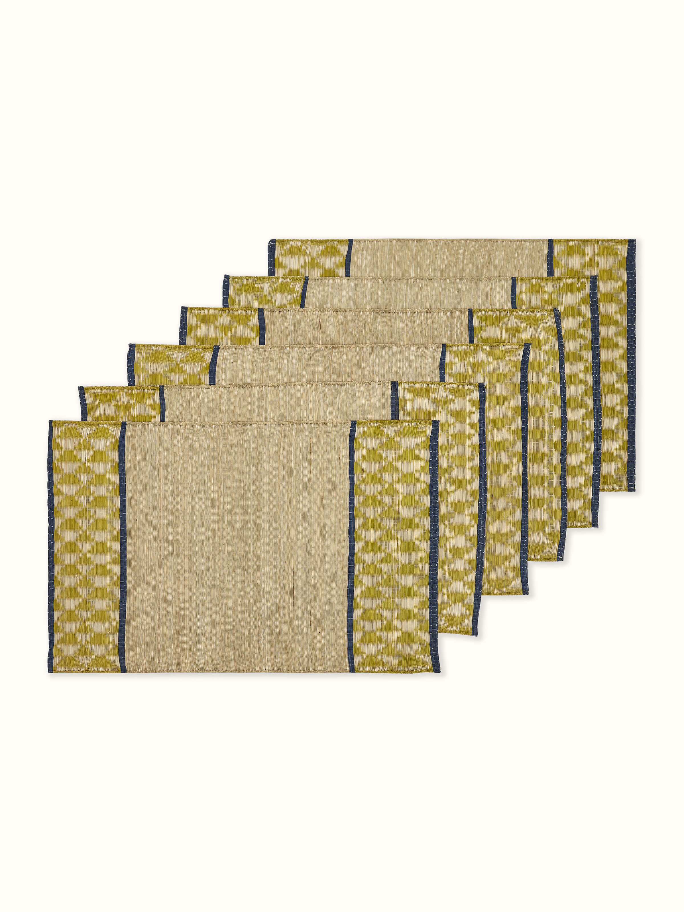 Madurkathi Green Geo Table Mat (6 Pcs)