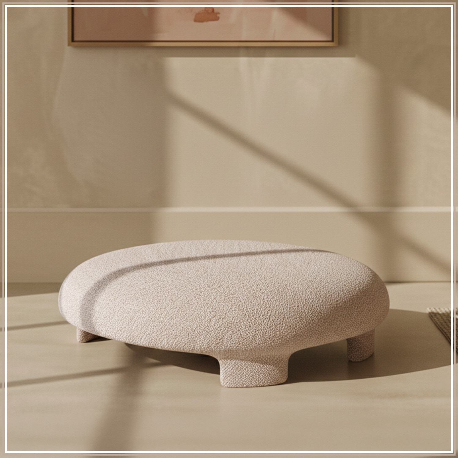 Urbanopulence  Wood Ottoman With Upholstery Non Storage Sofa In White Colour - Nestroots