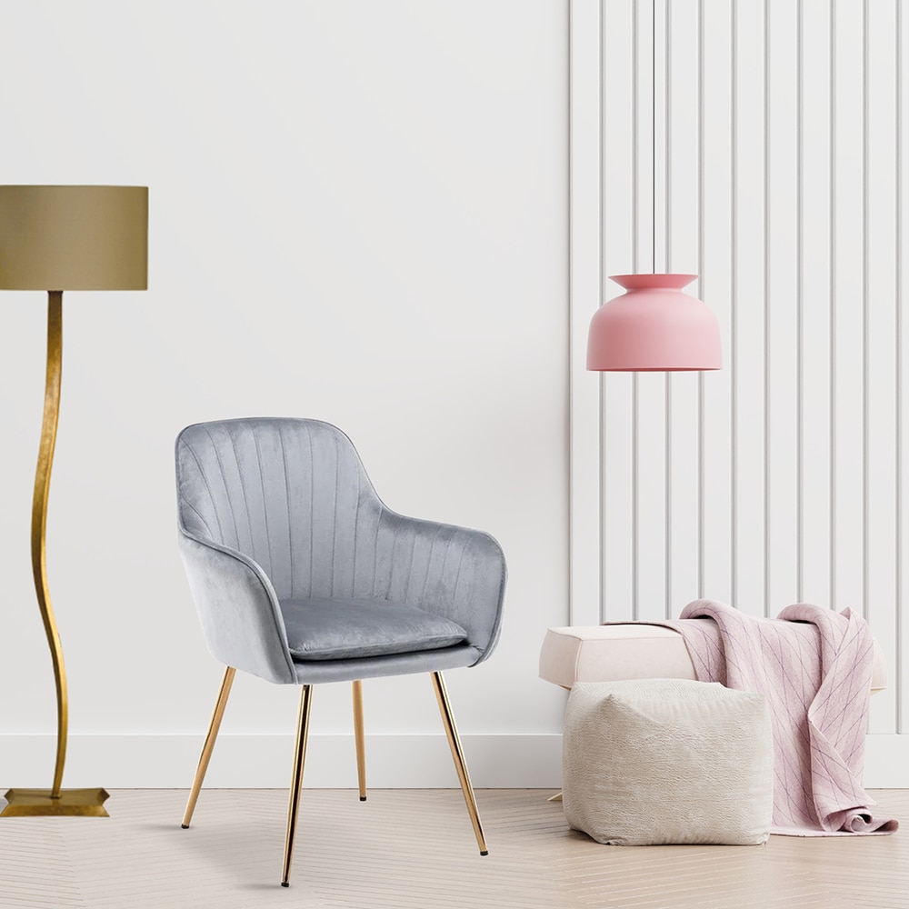 Hilsa Fabric Accent Chair in Grey Colour