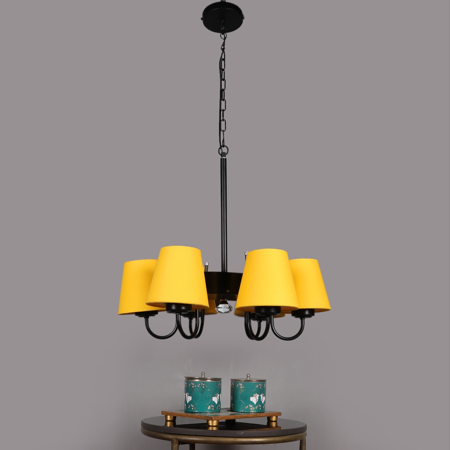 Devansh Black Wall Mounted Lamp With Beige Jute Shade - Devansh