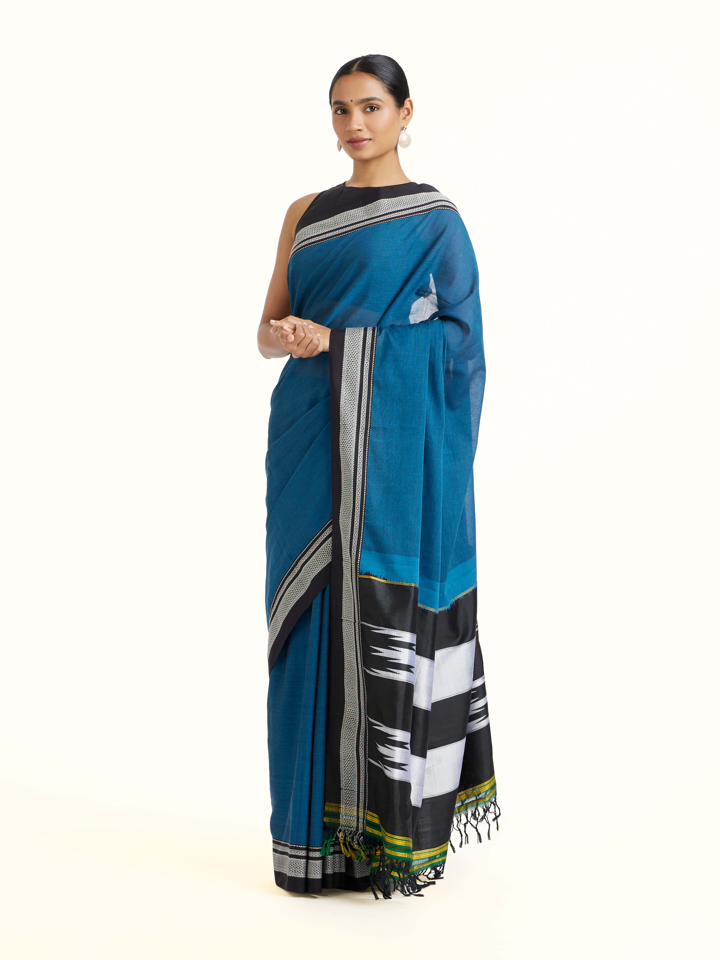 Blue Cotton & Silk Ilkal Saree