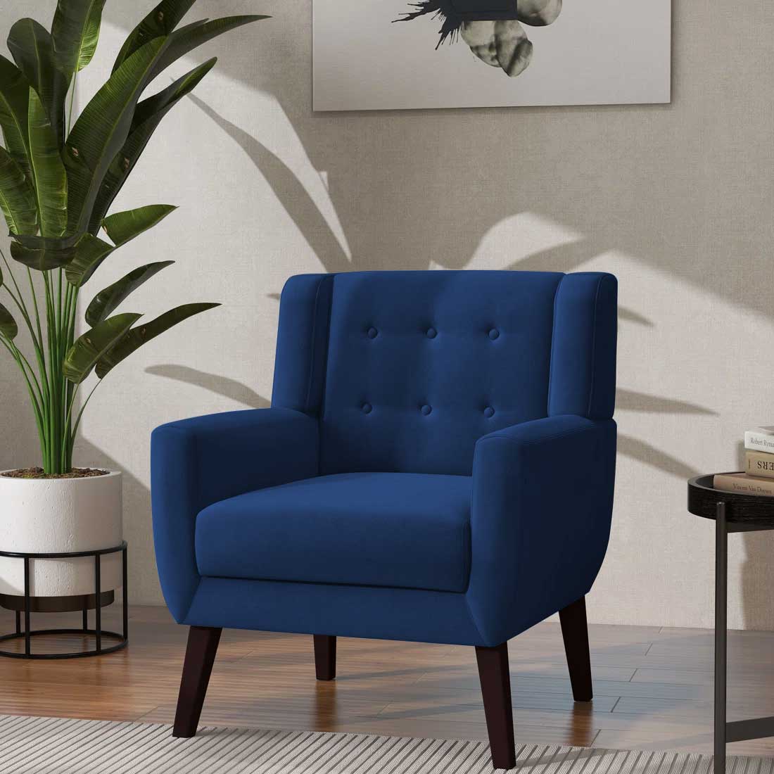 Derel Accent Chair in Navy Blue Colour