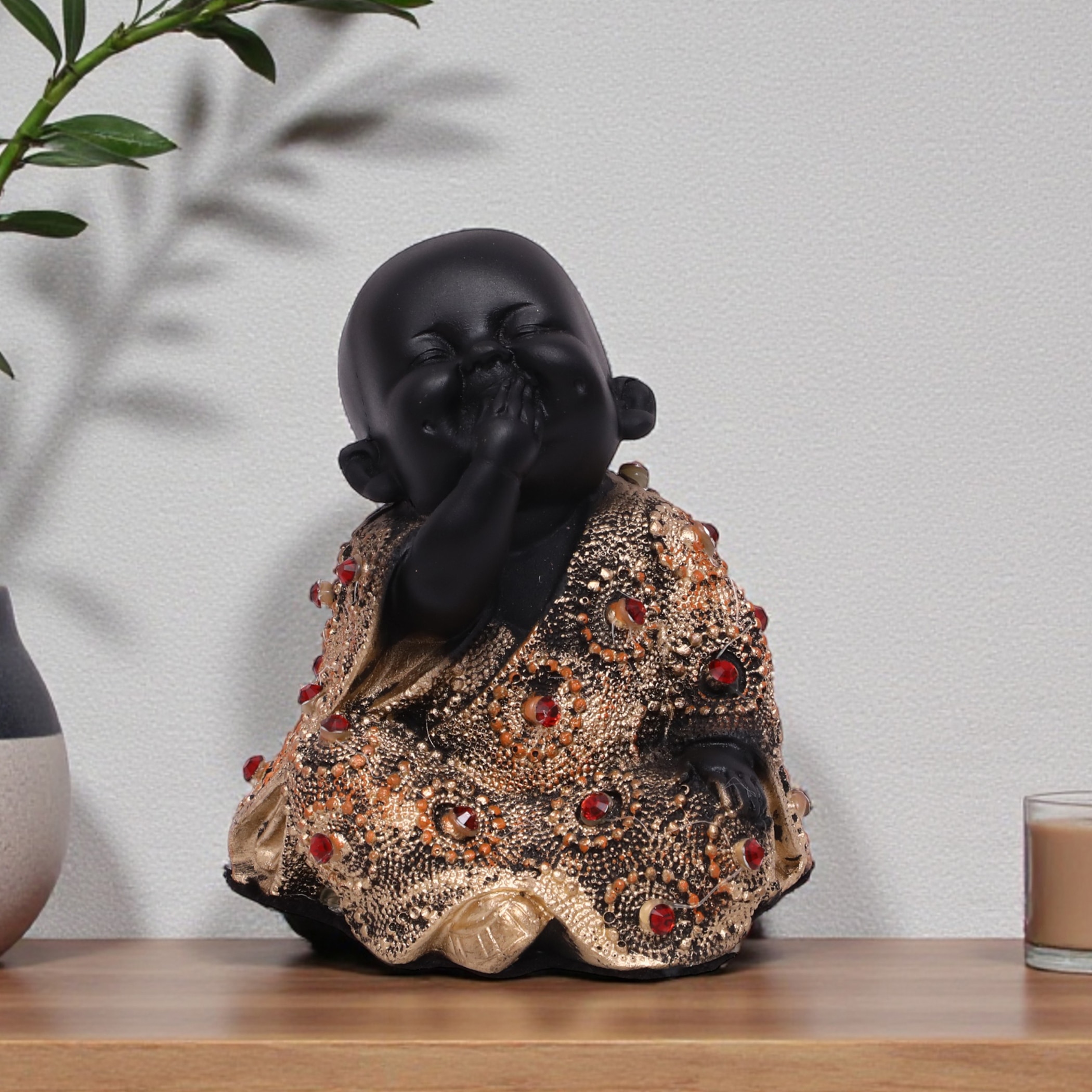VEDAS Polyresin  Figurine in Black Colour - Vedas