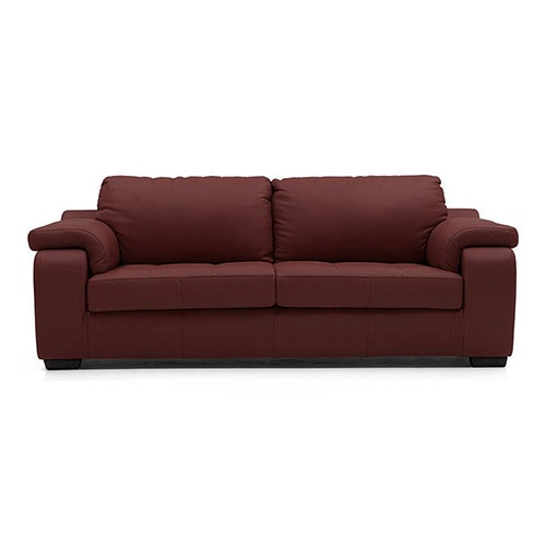 Trissino 3 Seater Leather Sofa in Wine Colour