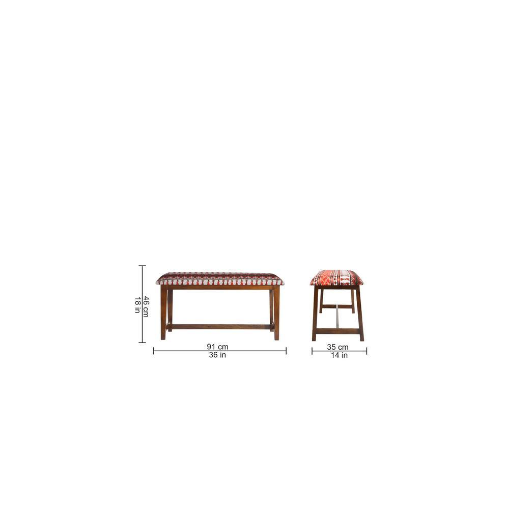 Euporia Solid Wood Bench In Provincial Teak Finish