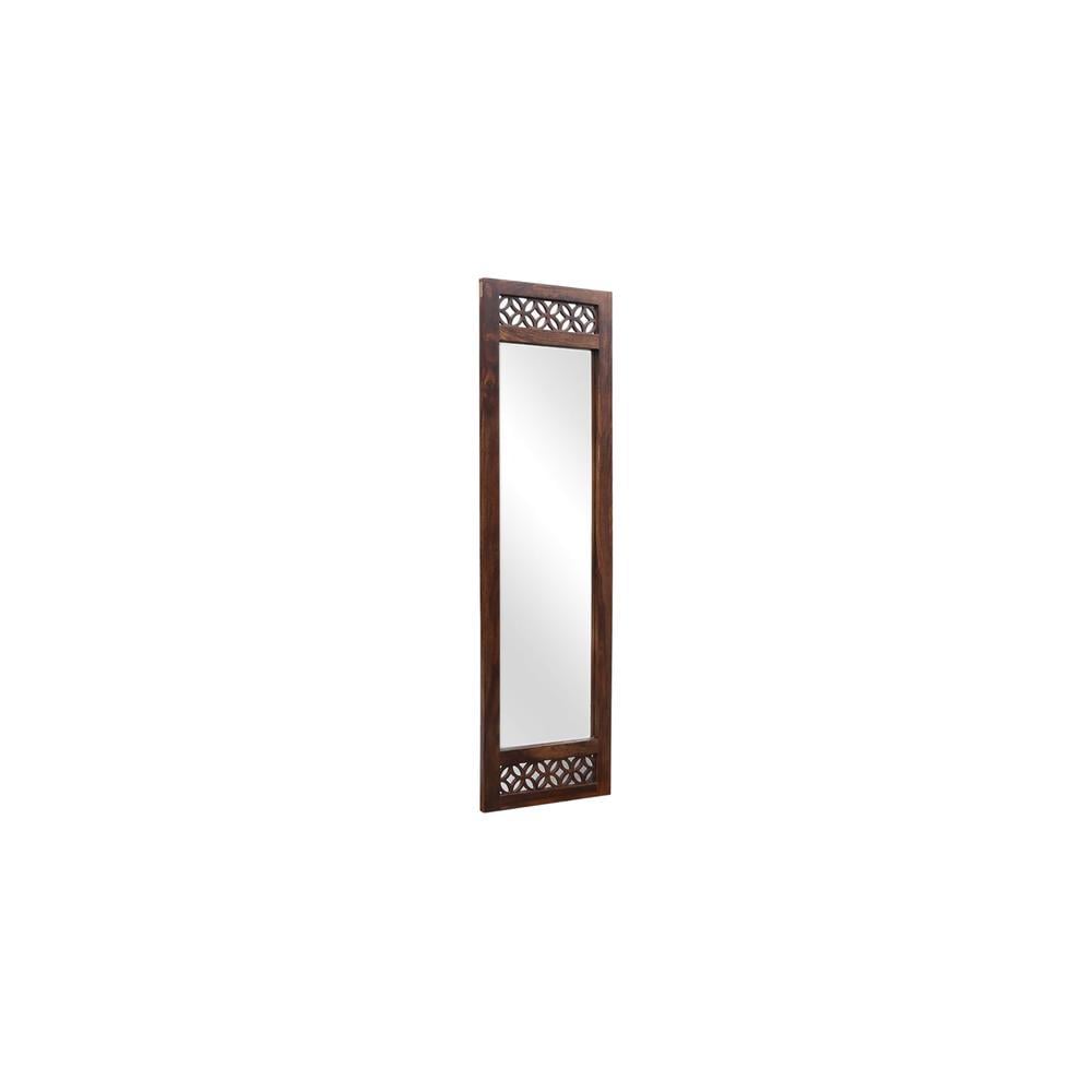 plato solid wood standing mirror in brown colour