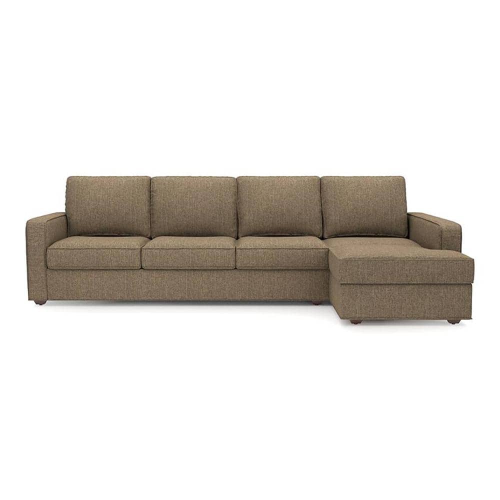 Apollo Compact Sofa (Colour : Dune, Cushion : Soft, Back Type : Regular, Seating Capacity : Right Aligned 3 Seater + Right Aligned Chaise + Ottoman)