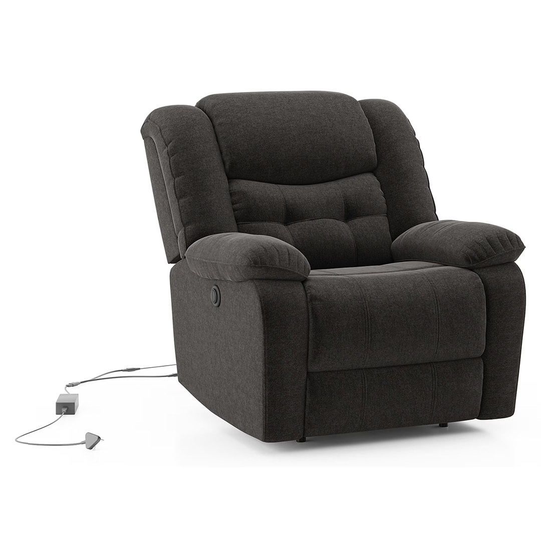 recliner grey fabric swivel chair