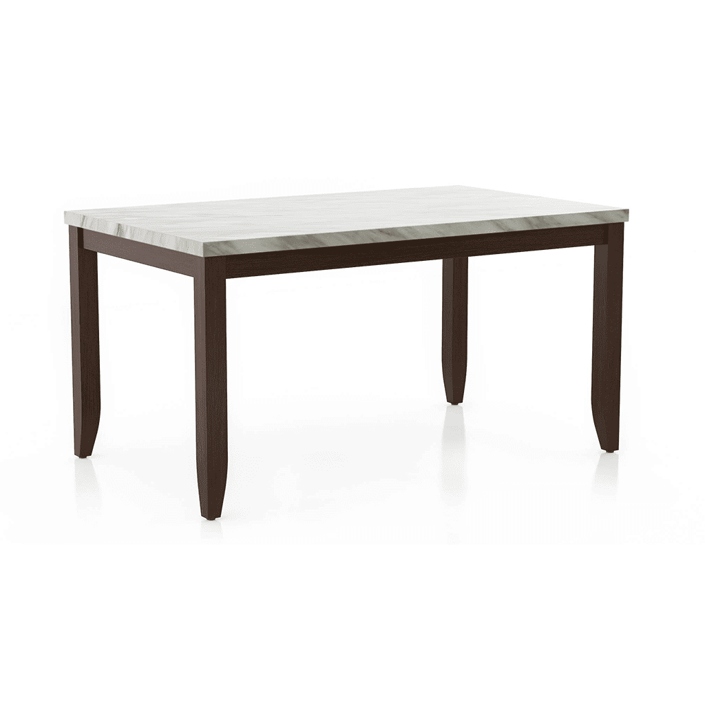 Matteo Stone 6 Seater Dining Table In Dark Walnut Finish