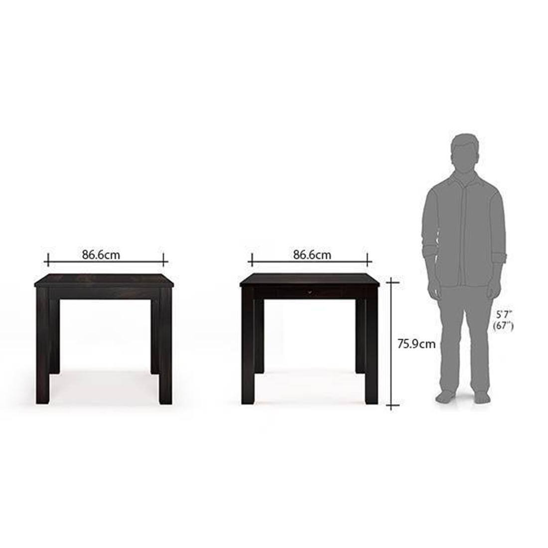 Arabia-Fabio 4 Seater Dining Table With Set Of 4 Chairs (Colour- Matty Yellow, Finish- Mahogany)