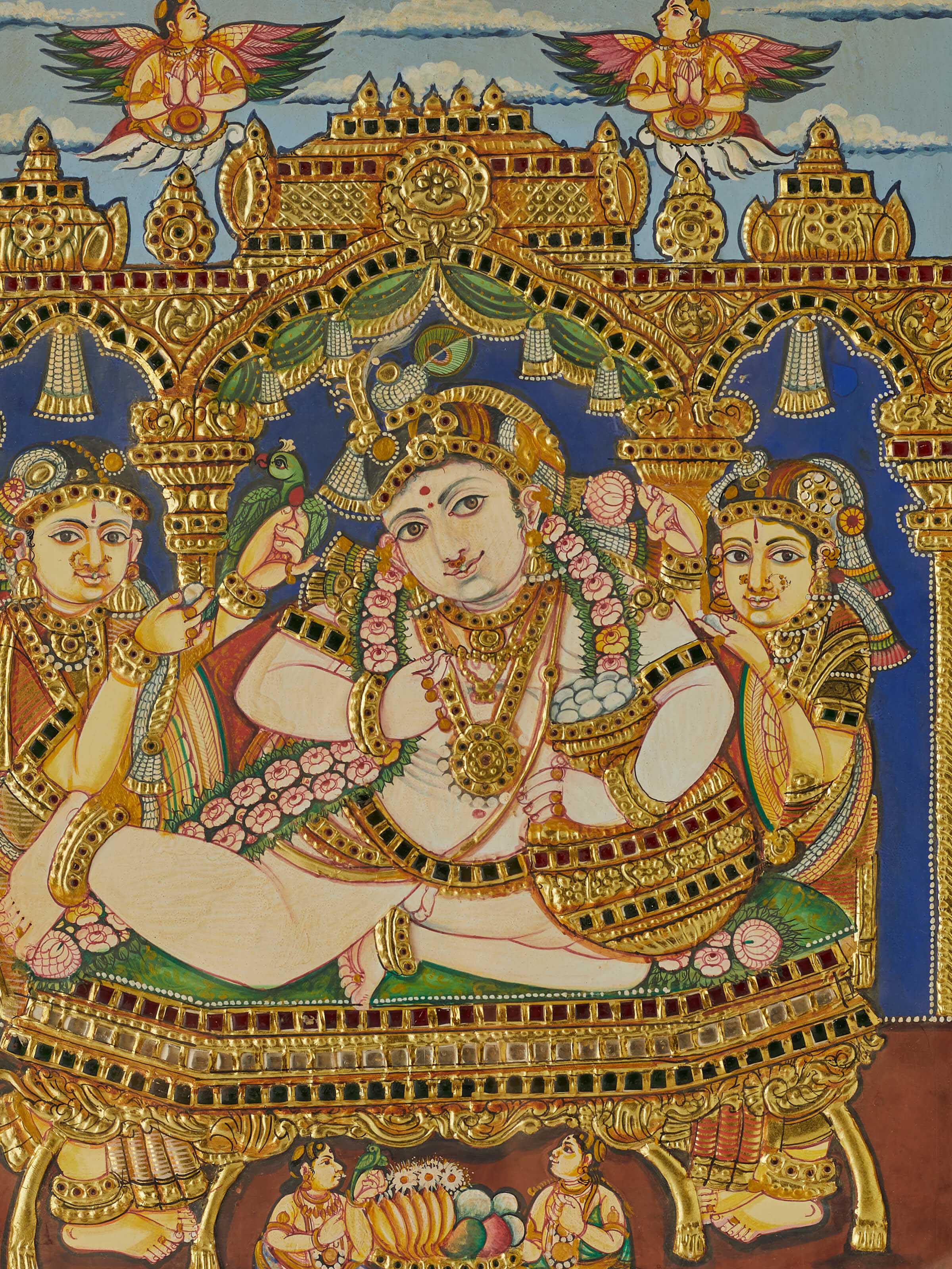 Krishna Dance Thanjavur Painting