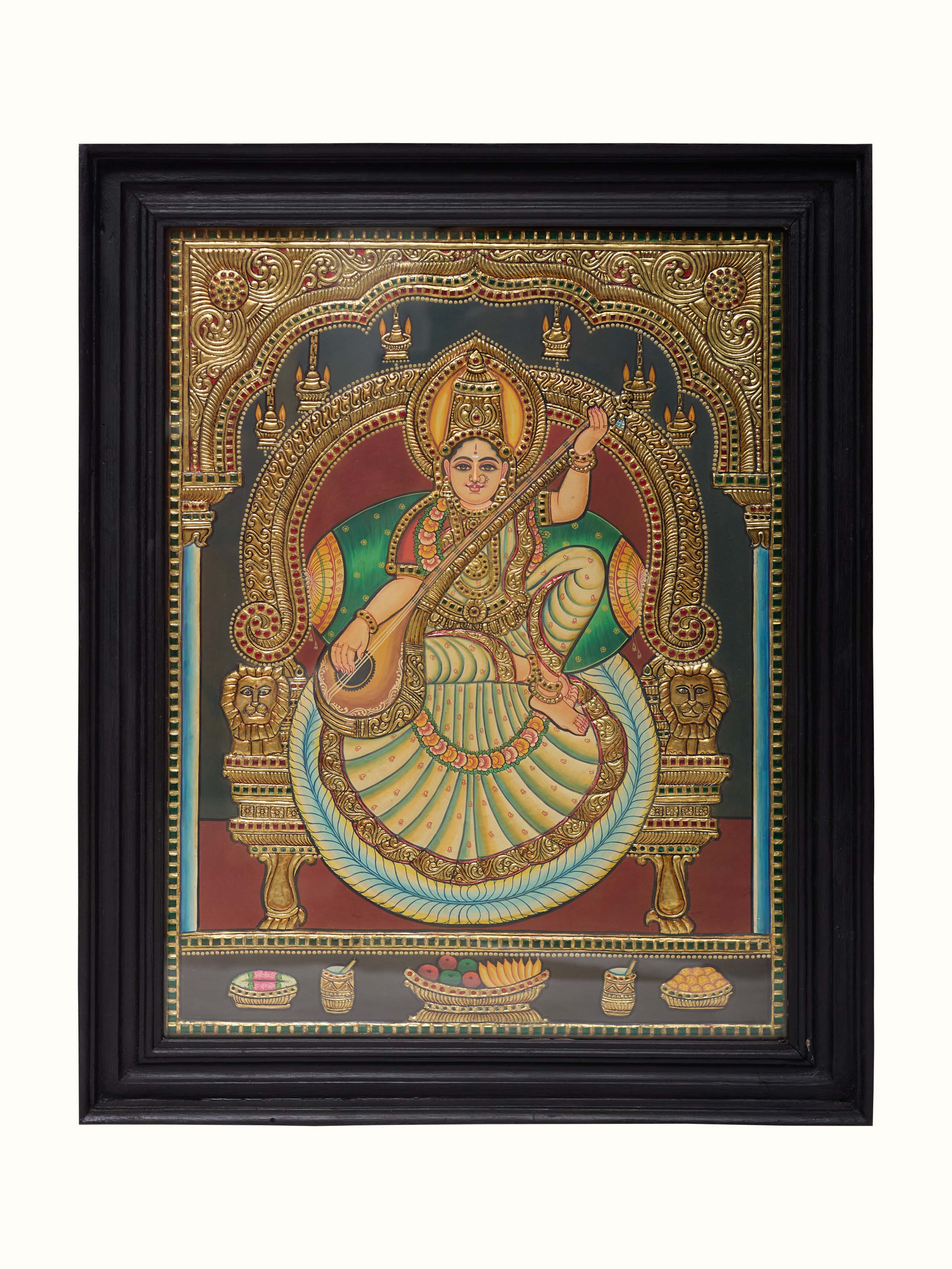 Saraswathi Thanjavur Antique Painting