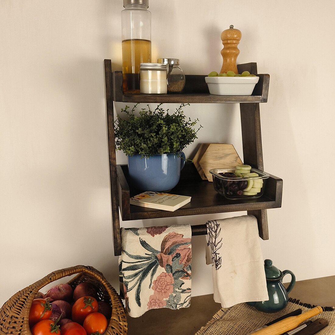 Calista Wooden Shelf Ladder