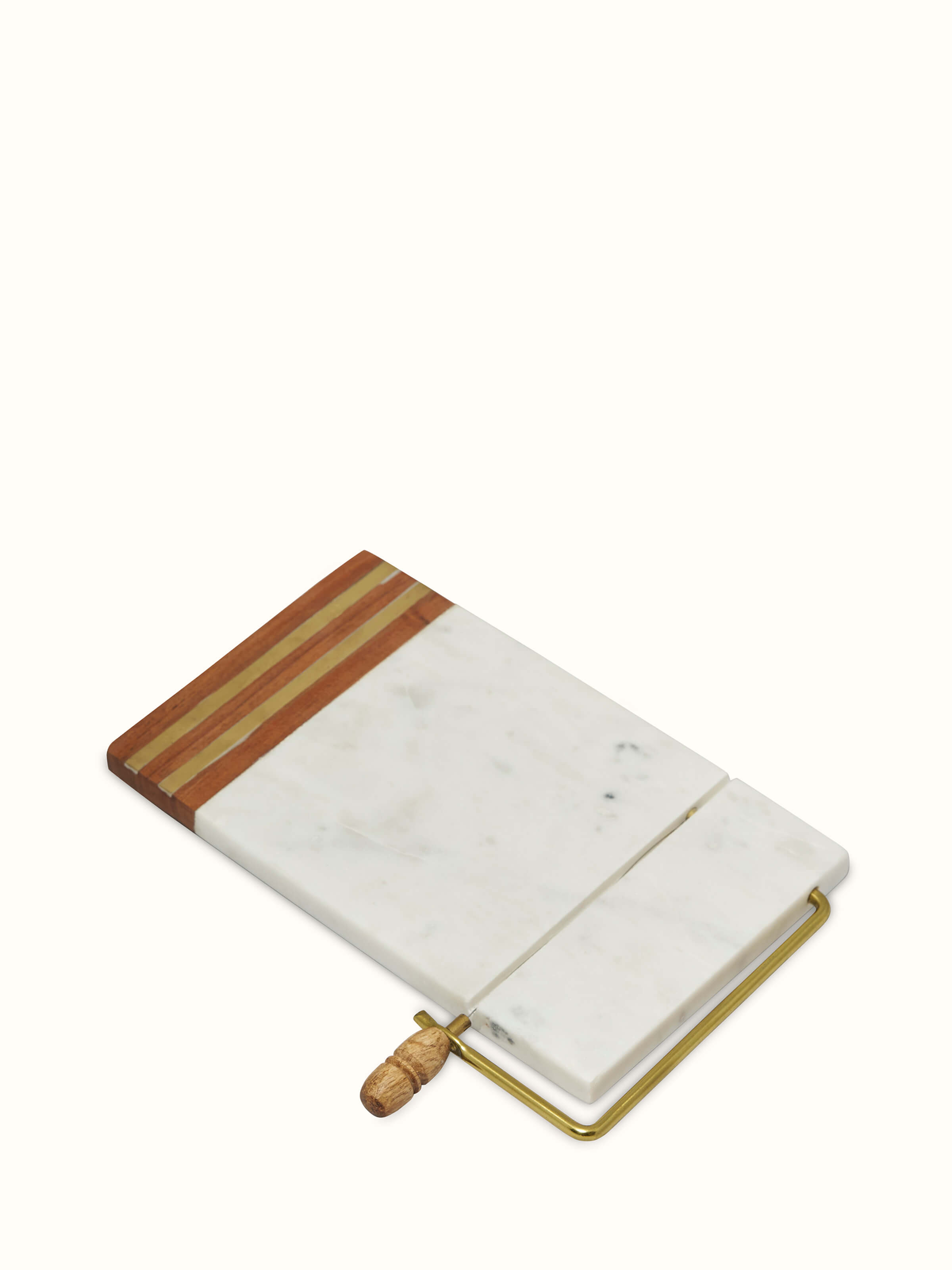 Overhead view of Marble Inlaid Cheese Board by Swadesh showcasing the intricate inlaid patterns and polished marble surface.