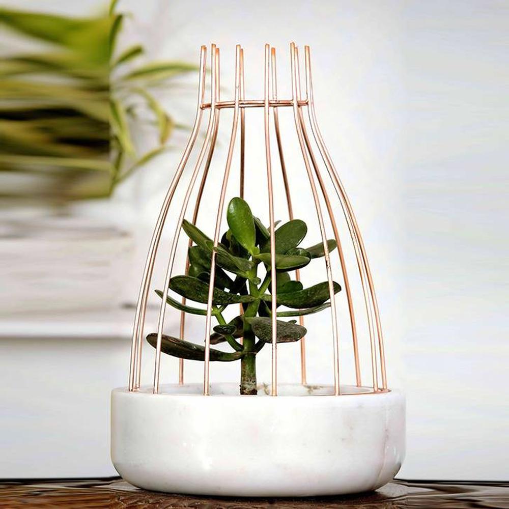 Jamie White Marble Planter