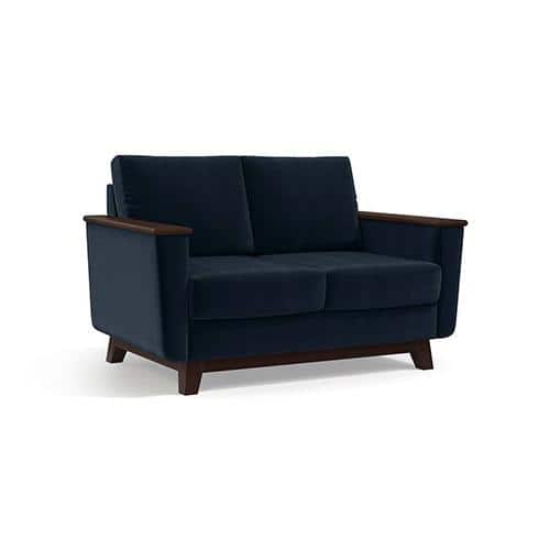 Corby Luxe 2 Seater Fabric Sofa in Sea Port Blue Velvet Colour
