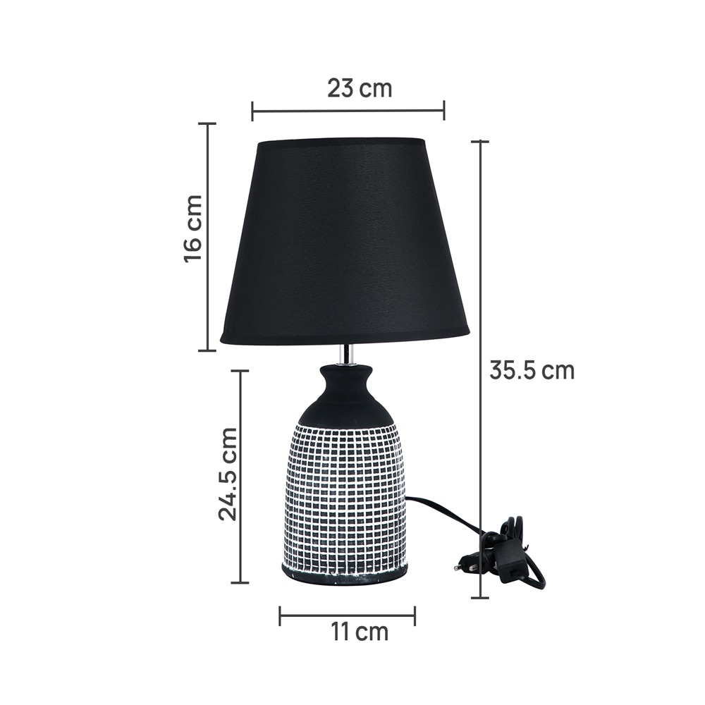 Ceramic Table Lamp Black Timeless Elegant Design